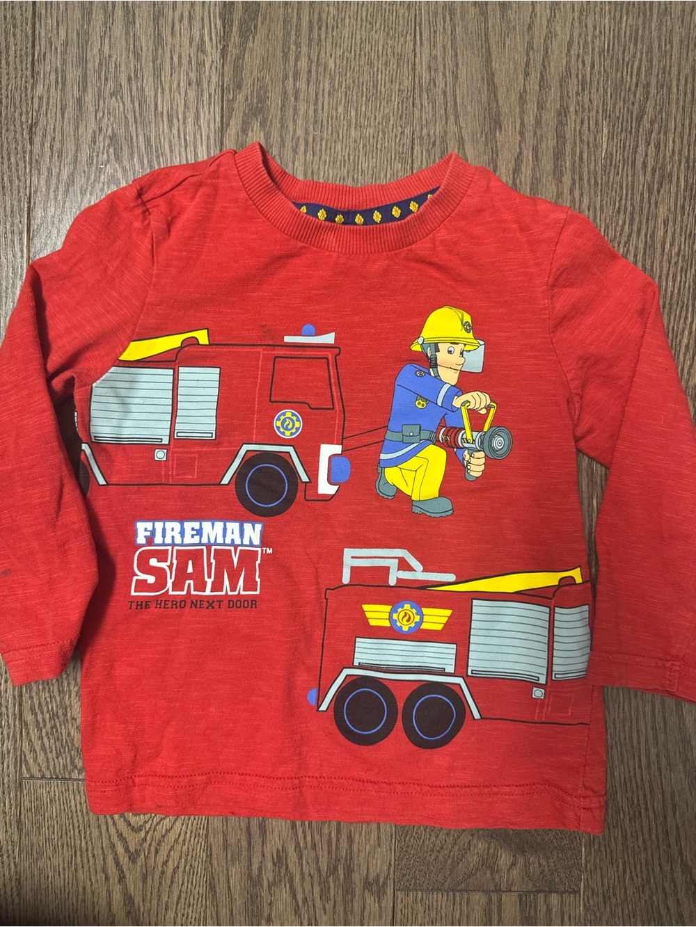 Fireman Sam organic cotton t shirt size 18/24m